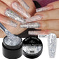 MEET ACROSS 8ml Pink Glitter Sequins Gel Nail Polish Shiny Sparkling Platinum Semi Permanant Soak Off Nail Art Varnish Manicure