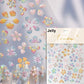 1piece 5Dcute tulip flower nail stickers high quality self-adhesive embossed nail art decals for girls summer decoration sticker