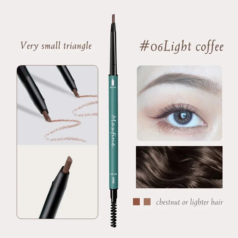Maxfine Ultra Fine Triangle Eyebrow Pencil Precise Brow Definer Long Lasting Waterproof Morandi Cool Brown Eyebow Makeup 6 Color