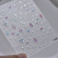 Cat's Eye 5D Gradient European Love Heart Gem Wing Crystal Geometric Colorful Self Adhesive Nail Art Stickers Manicure Decals