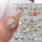 3D Winter Snowflakes Snow Globe Nail Sticker Cute Christmas Snowman Gold Star Nail Art Decals 5D Stickers Decorations Manicure