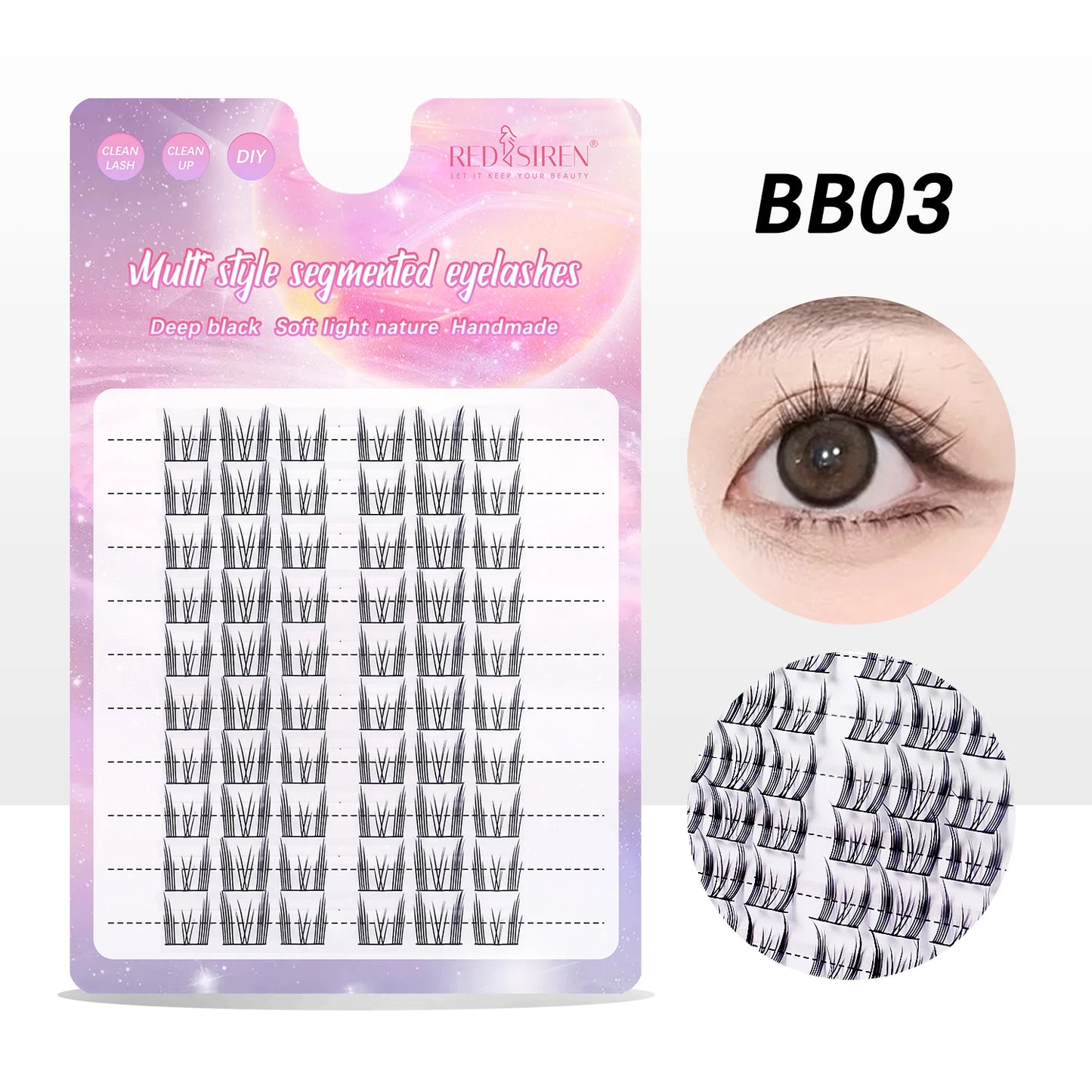 REDSIREN 10Rows Under Eyelash Large Capacity Cluster Lashes Korean Makeup Natural Look Bottom Lashes