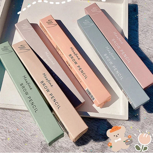 Maxfine Ultra Fine Triangle Eyebrow Pencil Precise Brow Definer Long Lasting Waterproof Morandi Cool Brown Eyebow Makeup 6 Color