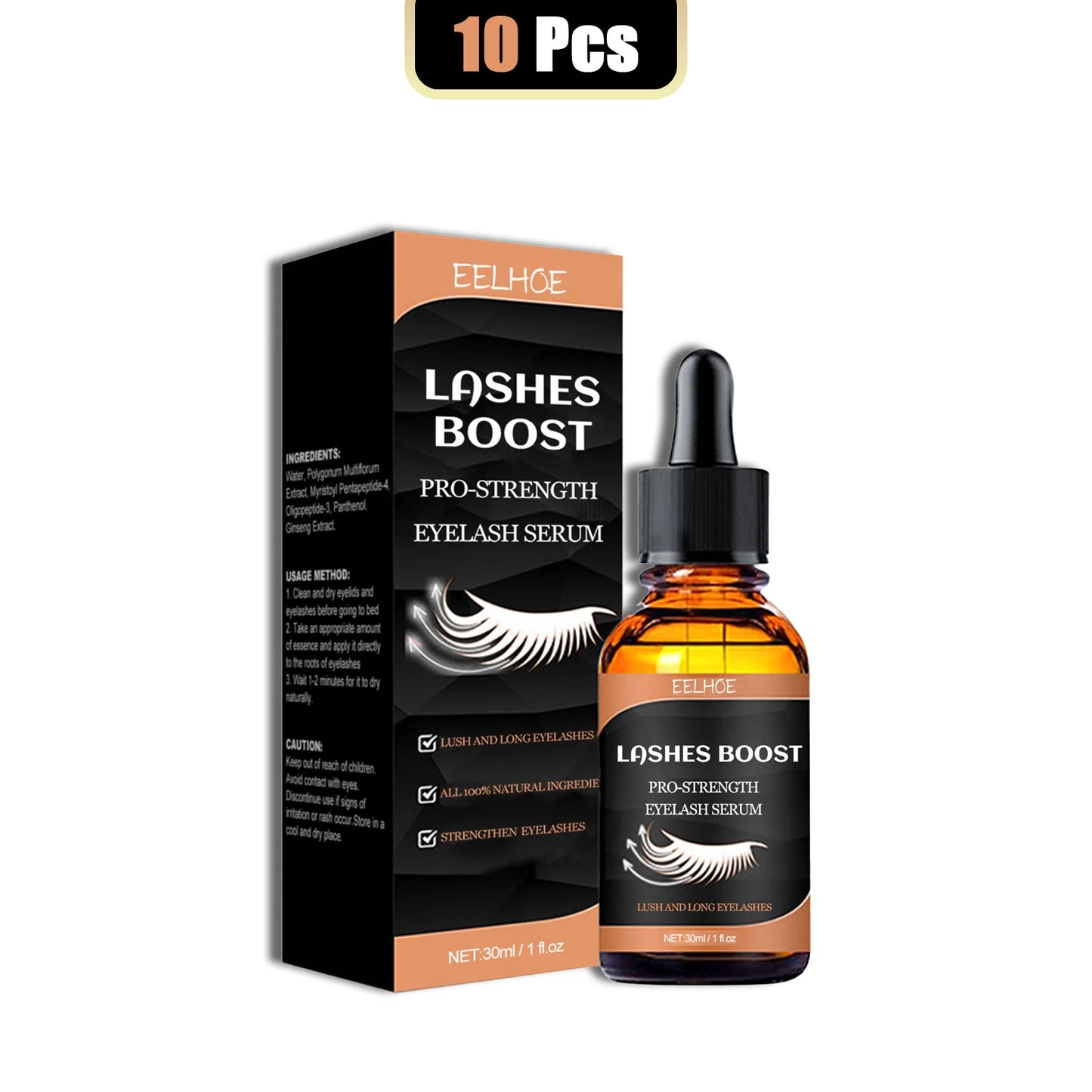 EELHOE Eyelash Enhancing Serum Natural Ingredients Nourishing Lengthening Lashes Eyebrow Natural Curling Fuller Thicker Makeup
