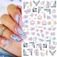 1pcs Sakura Flower 3D Nail Stickers White Cherry Blossom Nail Art Decals Spring Summer Adhesive Slider Decor Wedding Manicure