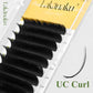 LAKANAKU UB UC UJ Curl Camellia Lashes with Adhesive Eyelash Extensions Russian Volume Fans Fluffy Lashes Premade Fan Lashes