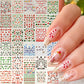 30pcs Festive Christmas Nail Art Stickers Set Self-Adhesive,Disposable Decals Reindeer Xmas Tree Designs Cute Semi-Matte Finish
