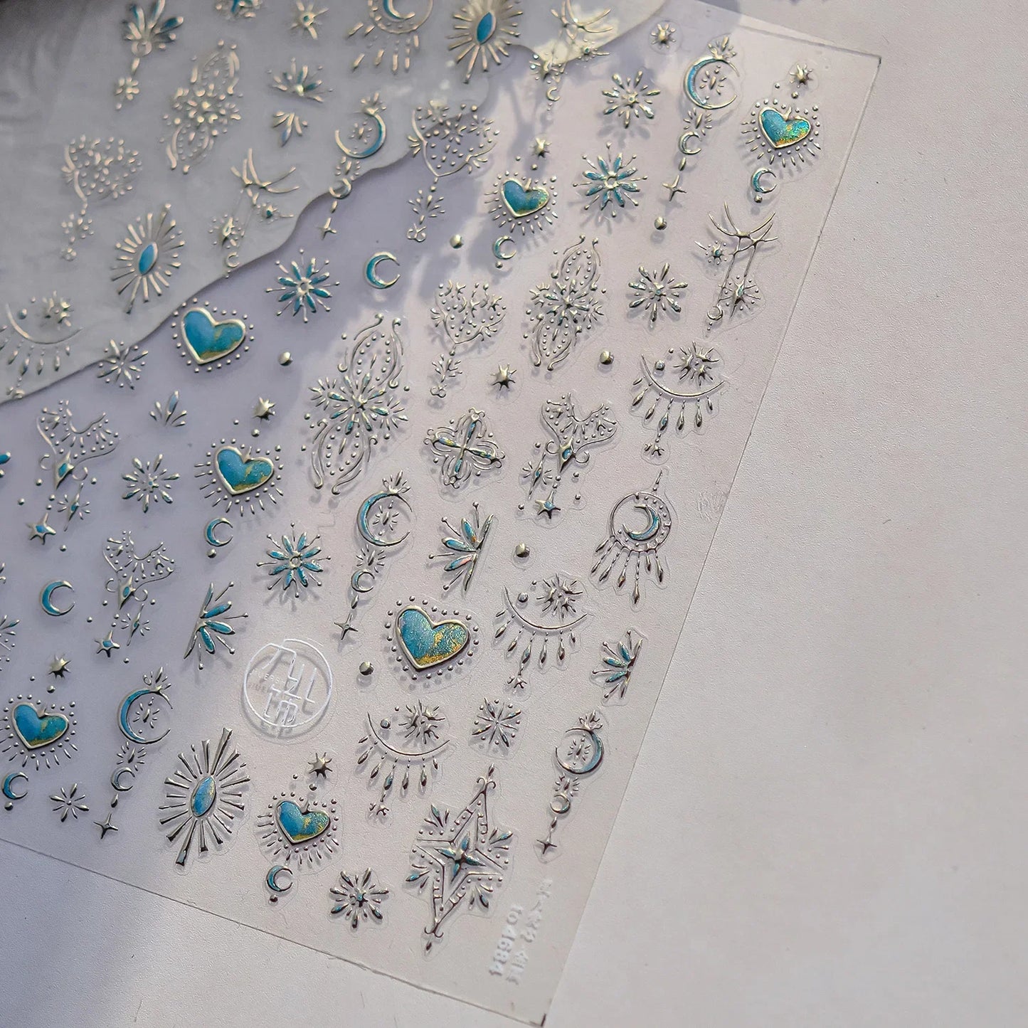 Elegant Gold Scepter 5D Nail Art Stickers Gorgeous Gemstone Luxury Courtly Pattern Necklace Frame Self Adhesive Manicure Decals