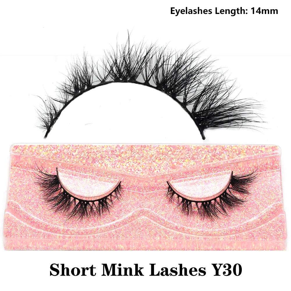 Half Eye Lashes Natural 3D Mink Short False Eyelashes Fluffy Wispy Cross Strip Fake Lashes Soft Half Eyelashes Extension Makeup