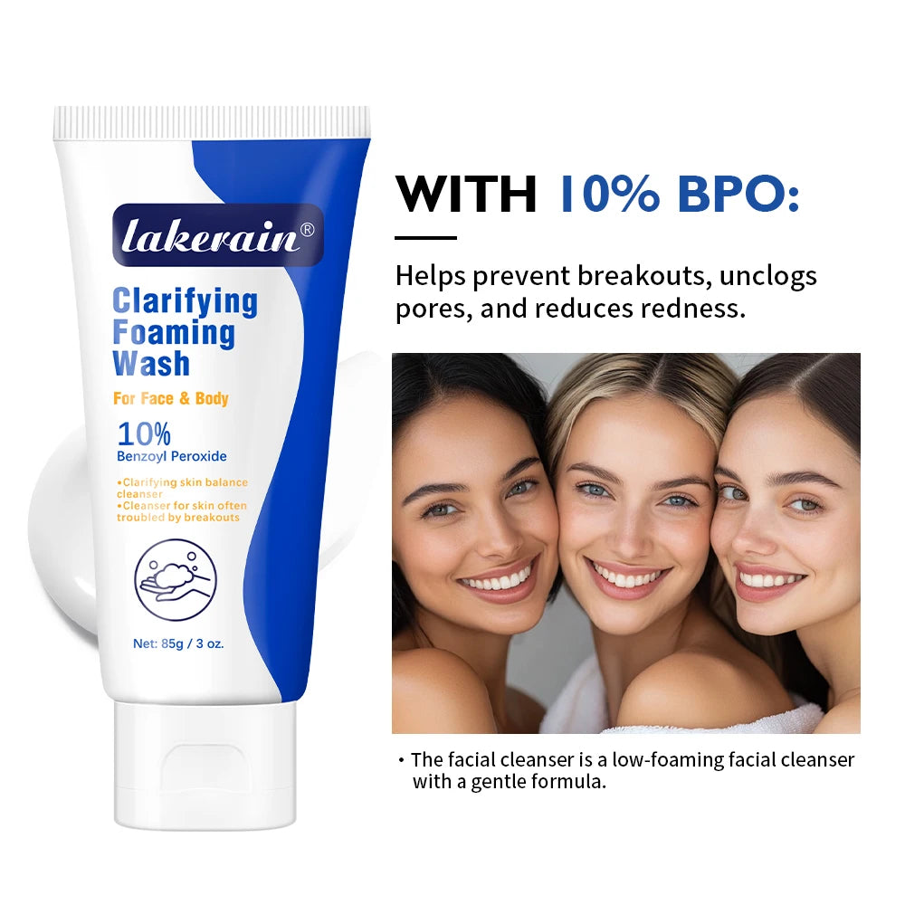 Acne Foaming Wash Deep Cleaning Unclogs Pores Prevents Breakouts for Face & Body Moisturizers Reduces Redness Skin Care