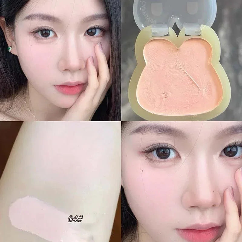 Water Light Cream Blush Matte Multi-purpose Highlight Cream Cute Rabbit Shape Blusher Pink Purple Cheek Tint Makeup Rouge Cream