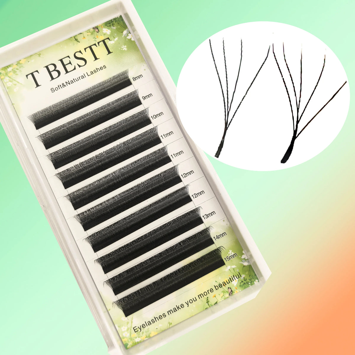 Tbestt 5DW 6DW Volume Lashes Extensions YY Shape Eyelashes False W Shape Eyelashes Extensions Mink Soft 5DW Eyelashes Extensions