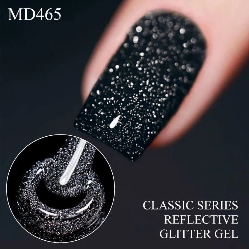 5-Color Glitter Gel Nail Polish Ultra Shiny, Sparkling, and Glowing Effect, Durable, Perfect for Salon & Nail Art, DIY Manicure