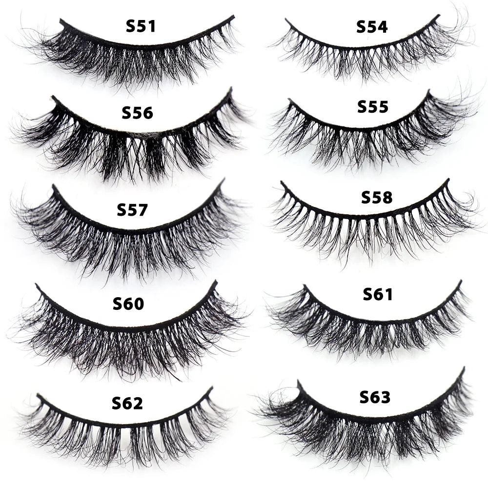 LEHUAMAO Maquiagem Short Natural Soft Mink Lashes Volume Fluffy Wispy Lashes 12mm-15mm False Eyelashes Eyelash Extensio Makeup