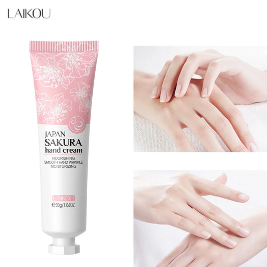 LAIKOU Sakura Hand Cream Whitening Wrinkle Removal Anti-crack Moisturizing  Greasiness Intensive Repair Hand Gream 30g