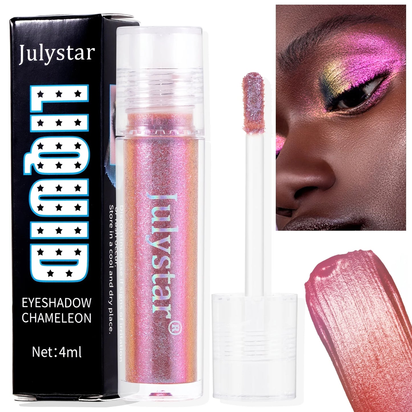 Chameleon Elixir" Liquid Eyeshadow | Optical Color-Shift Effect | Waterborne Dazzle Formula | 1-Color Multichrome Magic