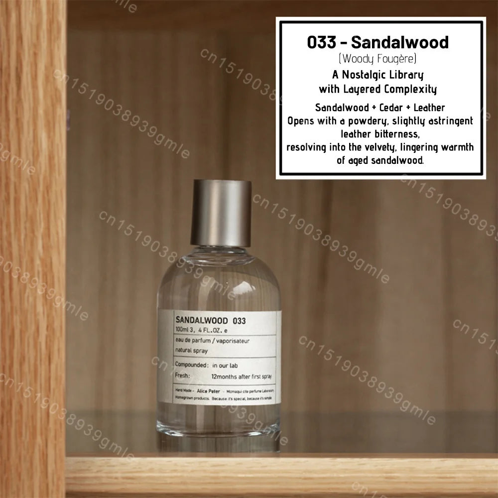 100ML Unisex Perfume Sandalwood Fresh Fragrance Eau De Toilette Classic Fruity Notes Women Man Parfum Bergamot Body Spray