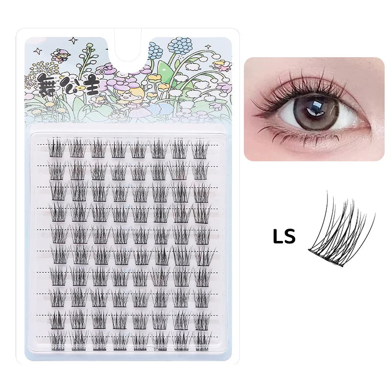 DINGSEN 10 rows Individual Eyelashes Wholesale 10-12mm Cluster Lashes Natural Anime False Kake Eyelashes Extension Makeup