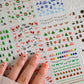 30pcs Festive Christmas Nail Art Stickers Set Self-Adhesive,Disposable Decals Reindeer Xmas Tree Designs Cute Semi-Matte Finish
