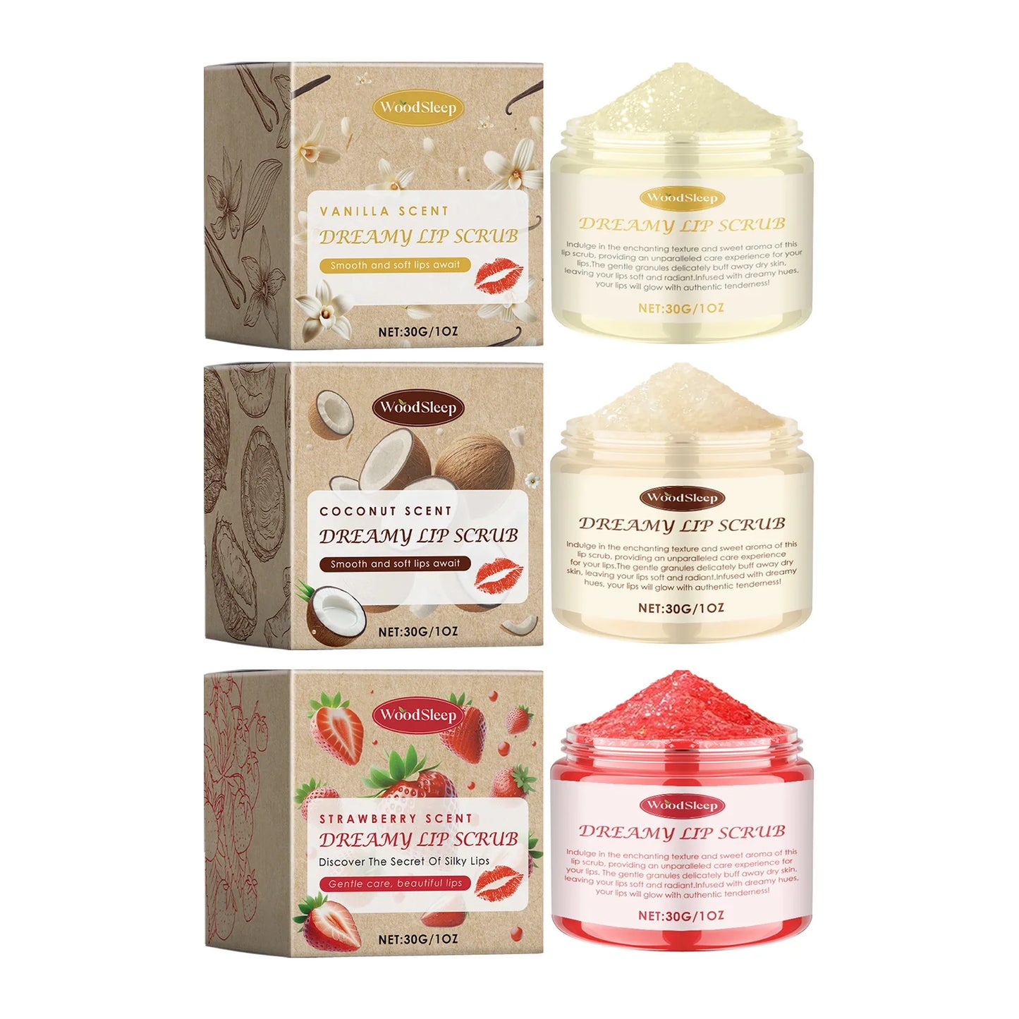 Lip Scrub Exfoliating Moisturizing Lip Gloss Bleach Lighten Lip Line Remove Dead Skin Anti Crack Strawberry Lip Nourishing Care