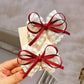 2Pcs Black Bow Small Hair Claw Women Girl Hair Grab Clip Side Clip Forehead Bangs Hair Styling Clip Sweet Headdress