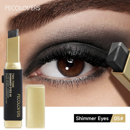 Double Color Eyeshadow Stick Highlight Shadow Stick Eye Makeup Waterproof Lasting Shimmer Metallic Eyeshadow Makeup