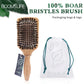 Boar Bristle HairBrush Wood Hair Brush Peine OAK Wood Combs for Women Barber Beauty Care Paddle Scalp Massage Brush