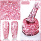 BORN PRETTY 10ml Sparkling Glitter Reflective Gel Nail Polish Sparkly Holo Shiny Pink Silver Black Gel Nail Art Salon Varnish