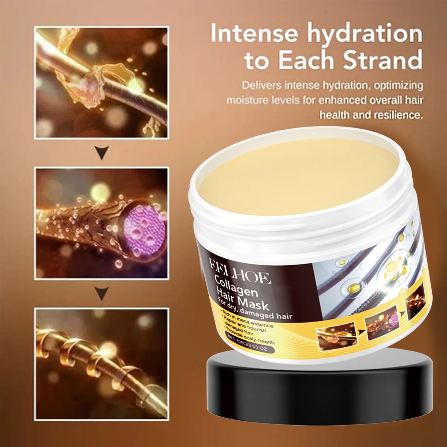 Deep Conditioning Hair Mask Collagen Hair Hydration Treatments for Damaged Hair Moisturizer Repair Hair Strengthening Mask 100g