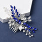 Vintage Blue Rhinestone Hair Comb Wedding Hair Accessories Bridal Hair Clip Headpiece Jewelry Bride Tiara Hair Ornament Gift