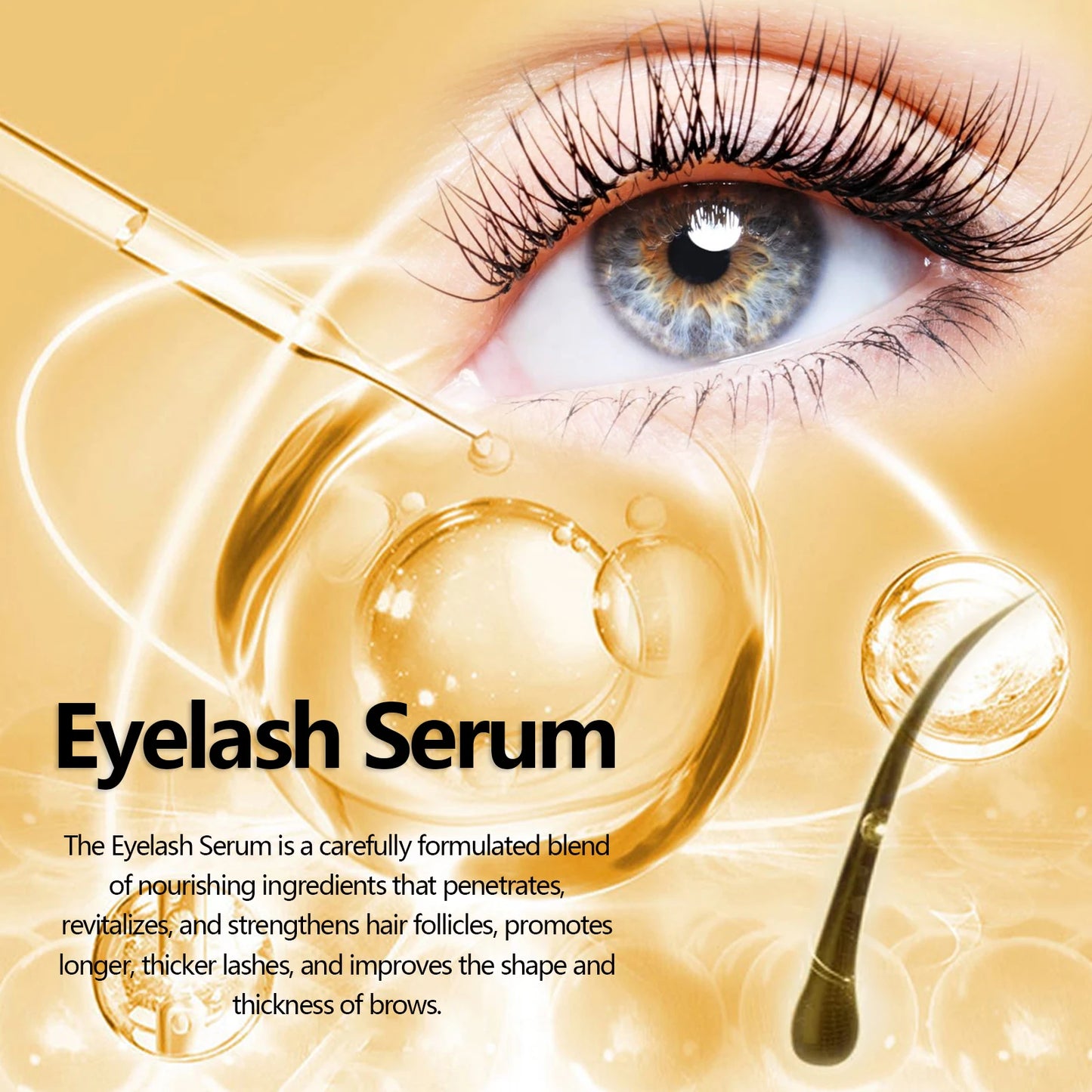 EELHOE Eyelash Enhancing Serum Natural Ingredients Nourishing Lengthening Lashes Eyebrow Natural Curling Fuller Thicker Makeup