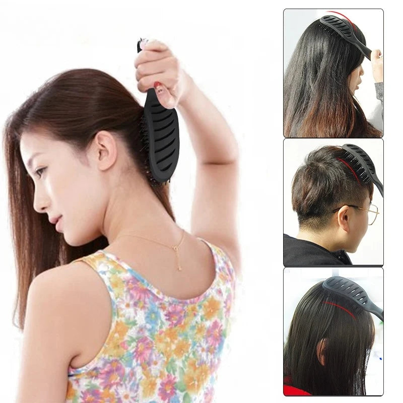 Styling Curly Hair Brush Salon Scalp Massager Comb Detangling Drying Brush Anti Static Curved Vent Brush Hairdressing Styling