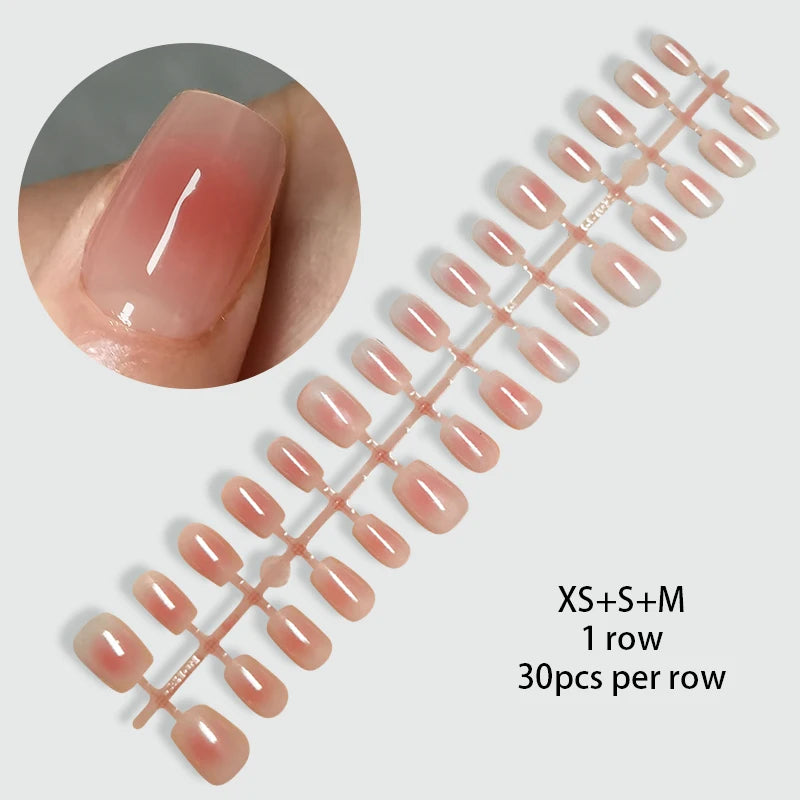 30Pcs Matte Nude Fake Nail Fashion Press on Quick Extension Wearable False Nails Simple Full Cover Nail Tips Manicure Nail Art