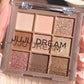 Luxurious 9-18 color eyeshadow palette - Velvet matte and shimmer effect, durable waterproof, berry, brown and nude tones