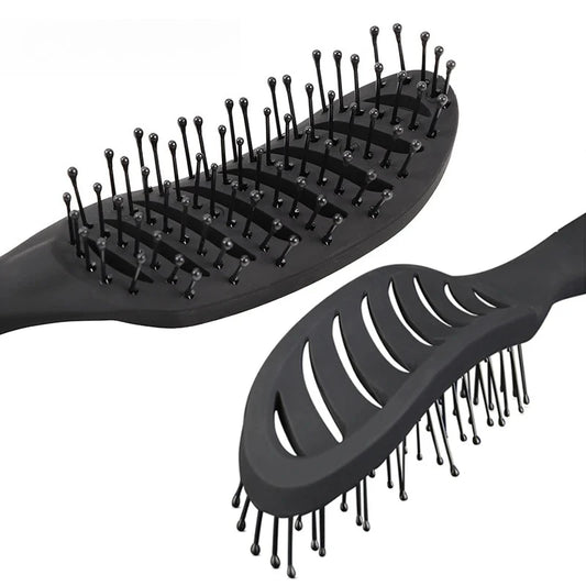 Styling Curly Hair Brush Salon Scalp Massager Comb Detangling Drying Brush Anti Static Curved Vent Brush Hairdressing Styling