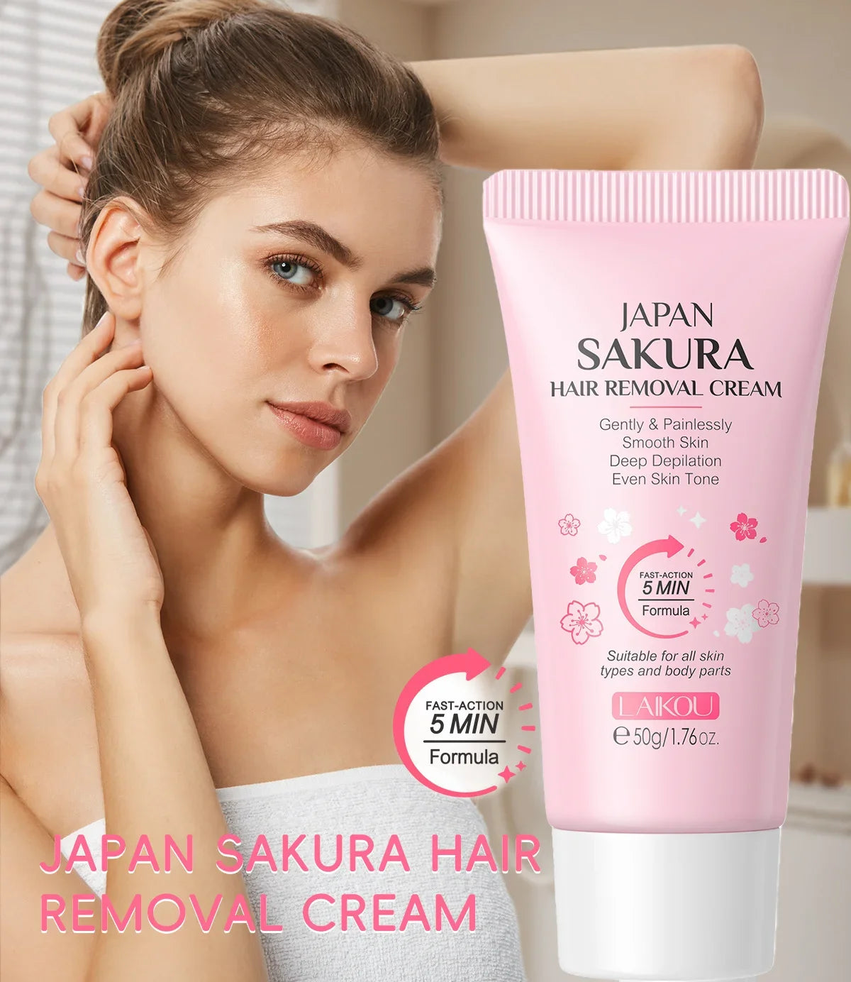 LAIKOU Hair Removal Cream  Intimate Areas Epilator Cream Painless Health Hair Remover Growth Inhibitor Men Woman Body Care 50g