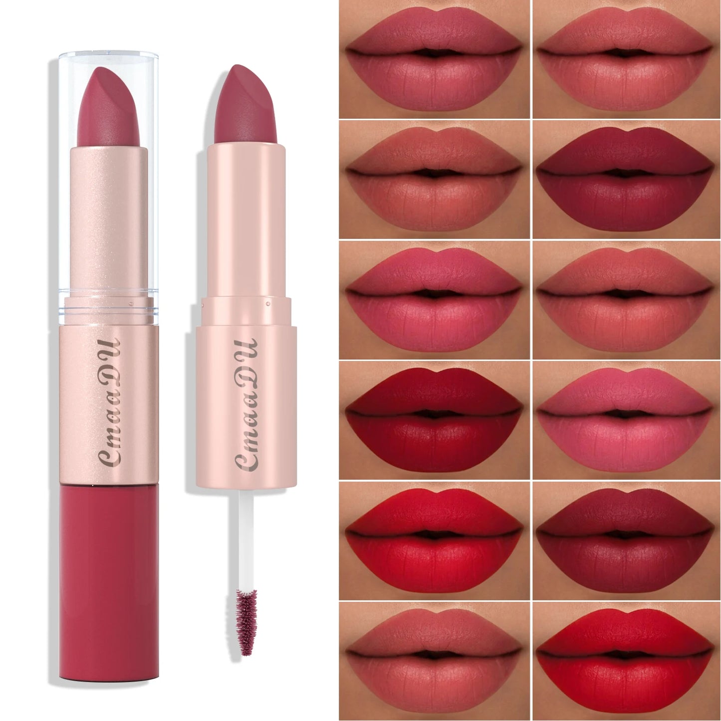 1/3Pcs Double Head Matte Lipstick Sexy Red Lip Gloss Set 2 in 1 Matte Lip Stick Non-stick Cup Lasting Waterproof Makeup Beauty