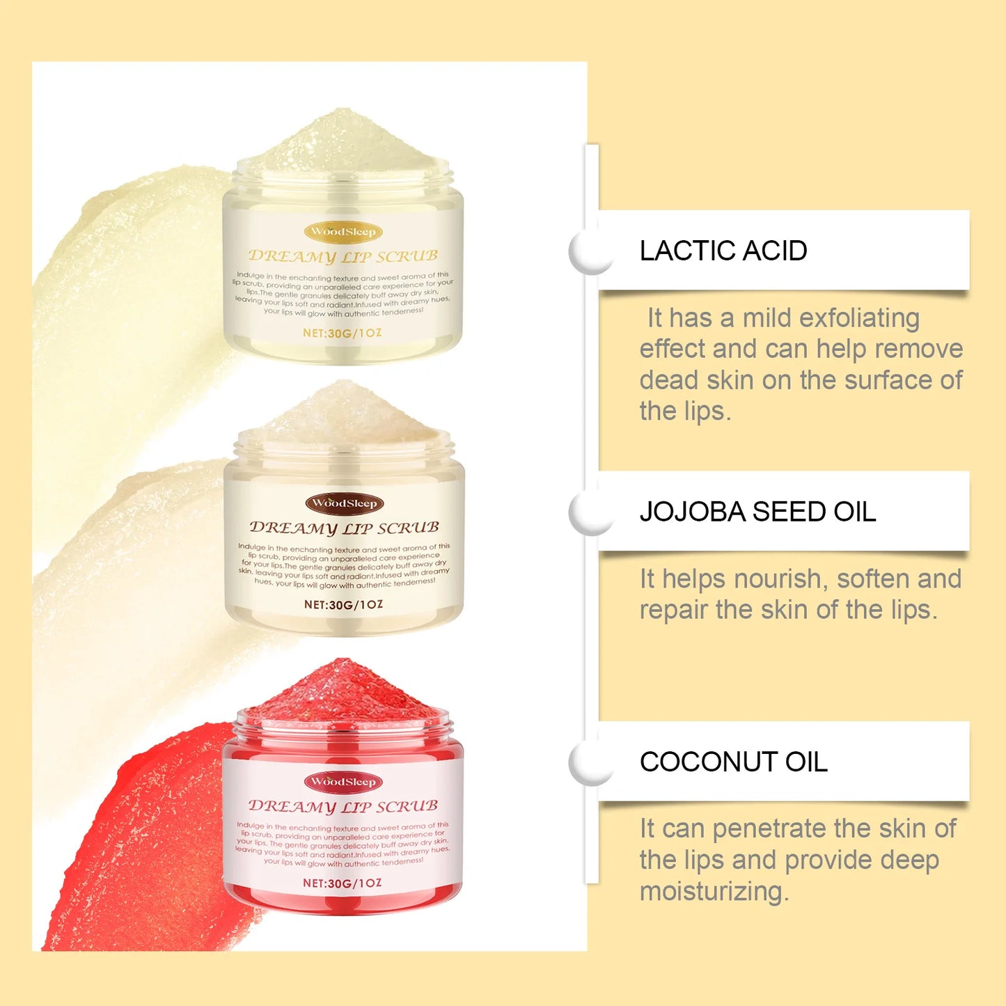 Lip Scrub Exfoliating Moisturizing Lip Gloss Bleach Lighten Lip Line Remove Dead Skin Anti Crack Strawberry Lip Nourishing Care