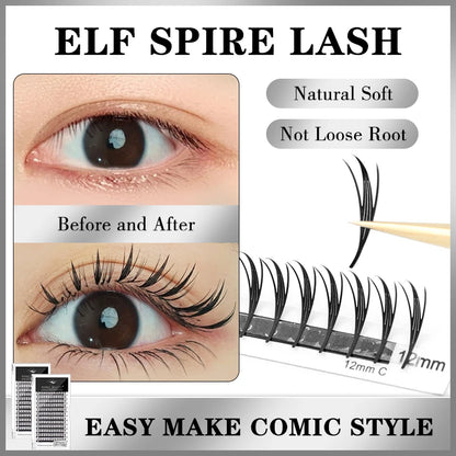 Winky Beauty Manga Elf Lash New Style Feather Shape Eyelashes Extensions Individual Volume C/D Curl Premade Fans False Lashes