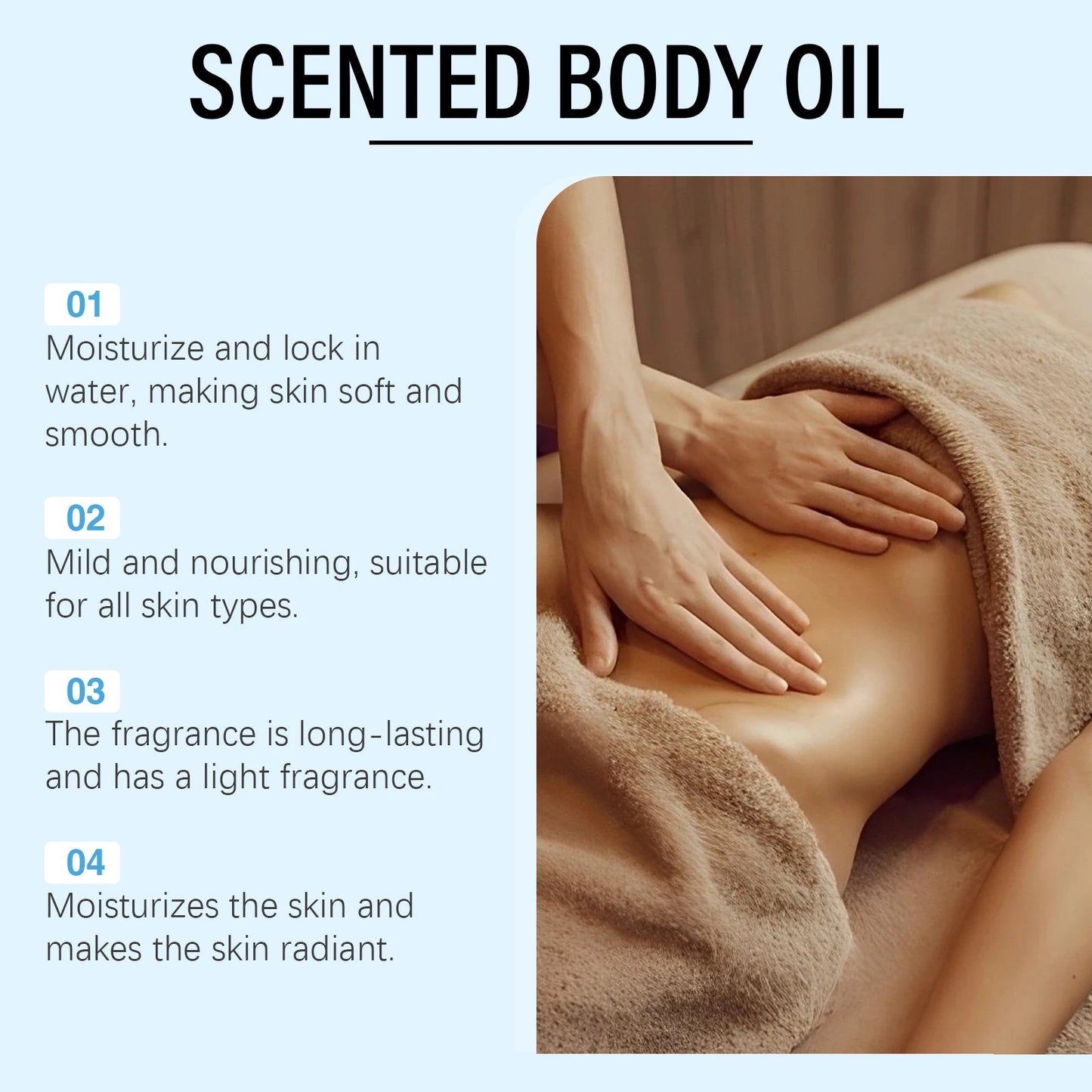 Caramel Vanilla Body Massage Oil Improve Moisturizing Relieve Stress Muscle Relaxing Body SPA Lasting Scent Body Essential Oils