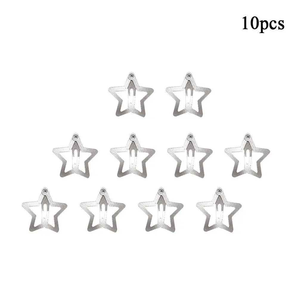 10 Pieces Pentagram BB Hairpins Metal Barrettes Five-pointed Star Bangs Side Clips Gold Star Hair Clips Hair Accessories