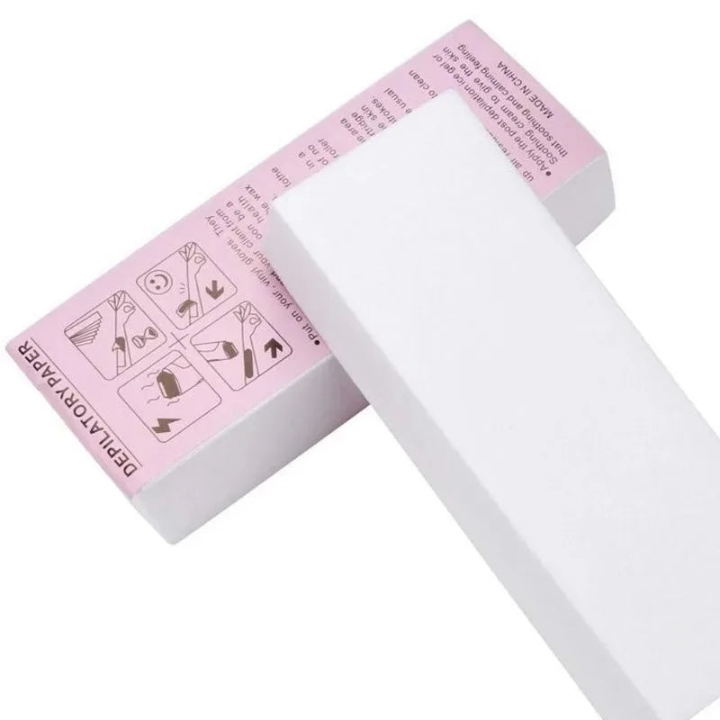 20Pcs/100Pcs Hair Removal Wax Paper Nonwoven Cloth Body Leg Arm Wax Band Hair Removal Epilator Depilation Strip Waxing Tape Roll