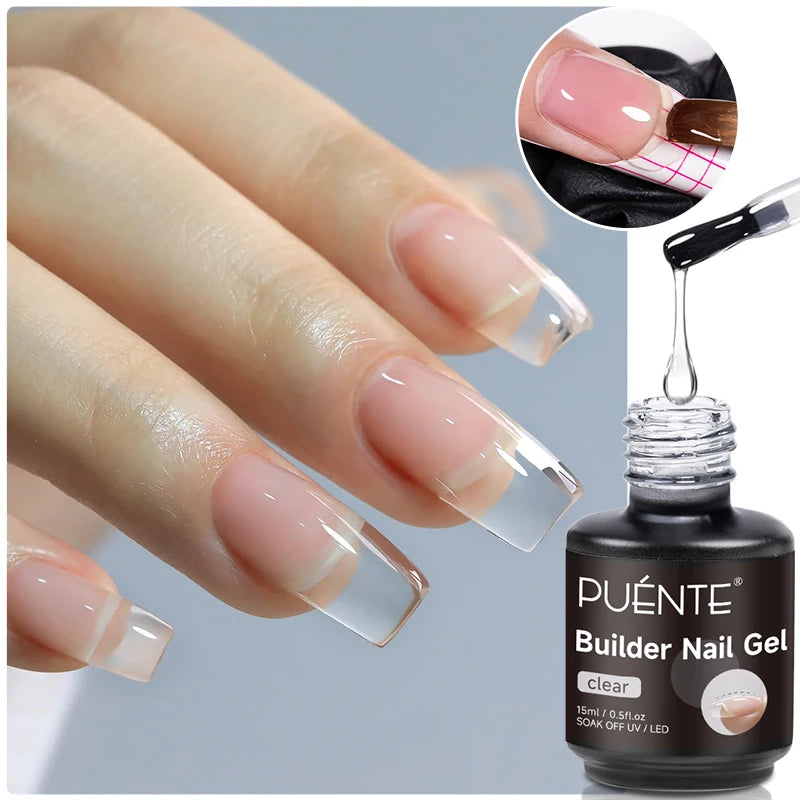 15ML 4 in 1 Builder Nail Gel For Quick Extension Nail Reinforcement Construction UV Gel Polish Semi-permanent Nail Art Varnish