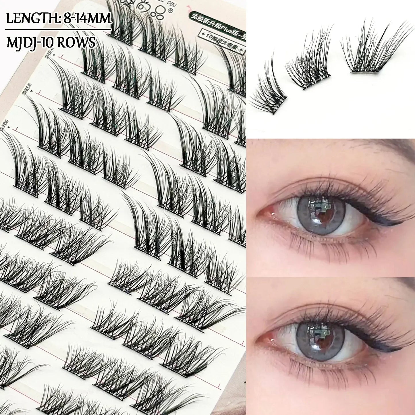 Noglue Eyelashes Natural False Eyelashes DIY Lashe Clusters Glue Strands Eye Lashes  Adhesive Eyelash Artificial Eyelashes