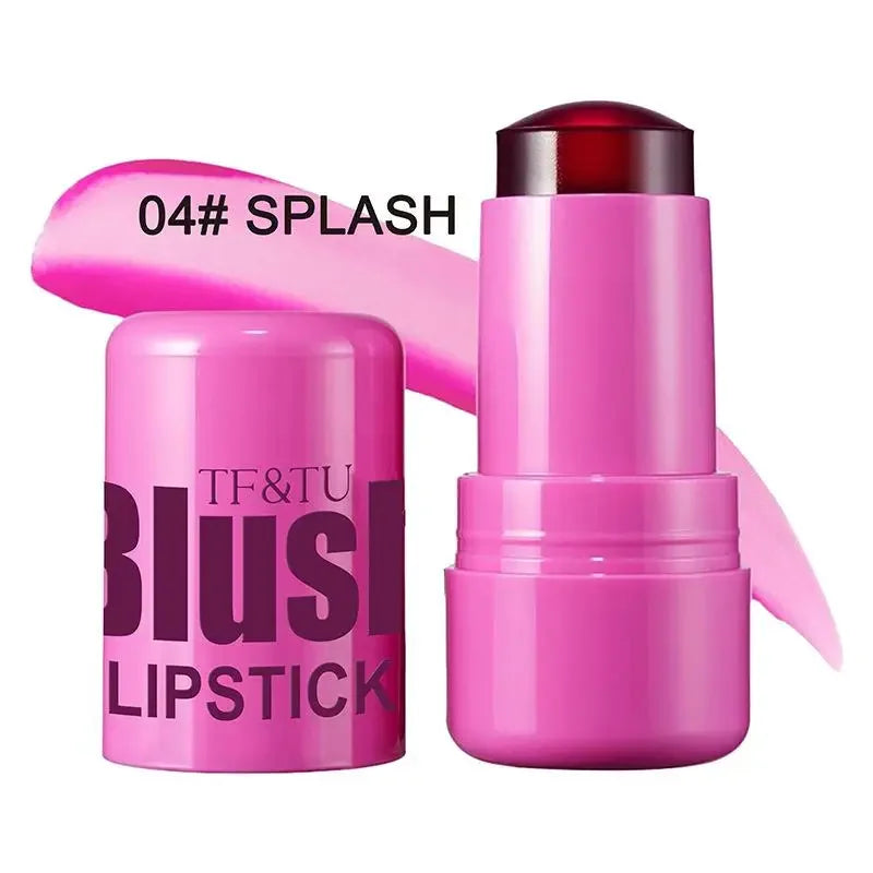 3-in-1 Milk Jelly Tint Facial Blusher Wand Moisturized Long Lasting Matte Rouge Cheek Contour Lipstick Sticker Beauty Makeup