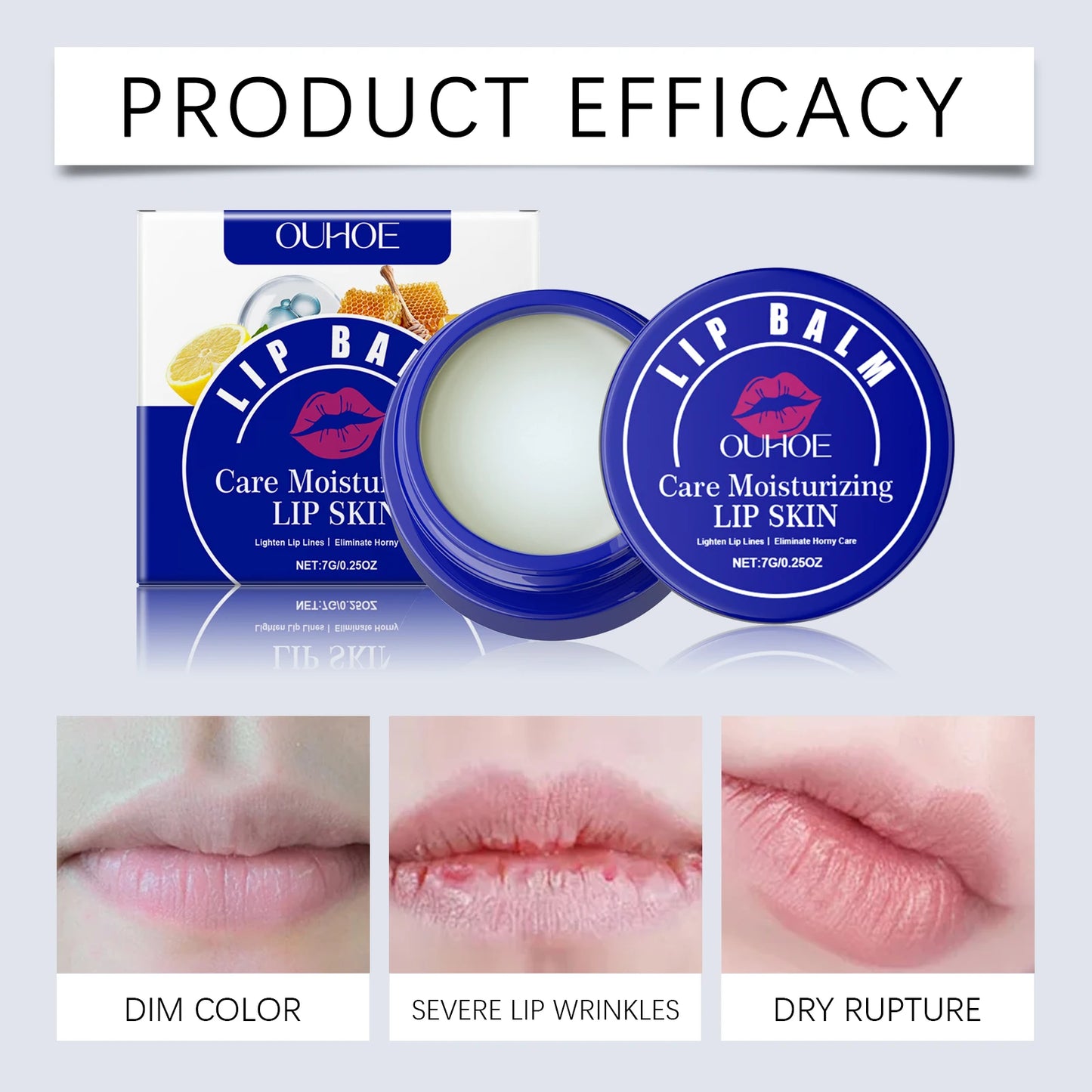 OUHOE Lip Balm Winter Lips Care Long-Lasting Hydration Prevent Dryness Gentle Formula Keep Soft All Day