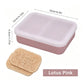 Portable Travel Soap Dish with Lid, Dual Compartment Silicone Drain Soap Box, Double Layer Waterproof Soap Holder with Drain Mat