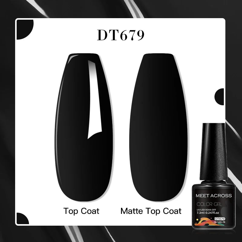 MEET ACROSS 160 Colors 7.3ml Gel Nail Polish Vernis Glitter Sparkly Semi Permanent Soak Off LED UV Gel Varnish Nail Art Manicure