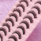 10 Pairs Natural Eye Lashes Faux Mink Eyelashes Winged End Eye Elongated Eyelashes Natural Long Manga Lashes Fake Lashes Makeup
