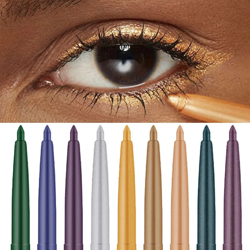 12 Color Matte Glitter Gel Eyeliner Pencil Waterproof Smudge-Proof Smooth Matte White Eyeliner Pen Long-Lasting Eye Liner Makeup